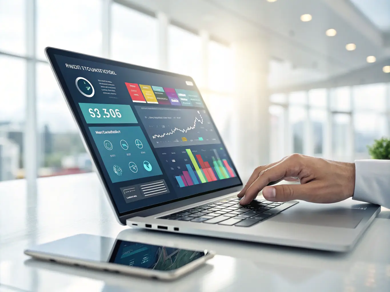 A clean, modern UI/UX design showcasing a user-friendly interface on various devices, emphasizing ease of navigation and visual appeal. The image should convey innovation and user-centric design principles.