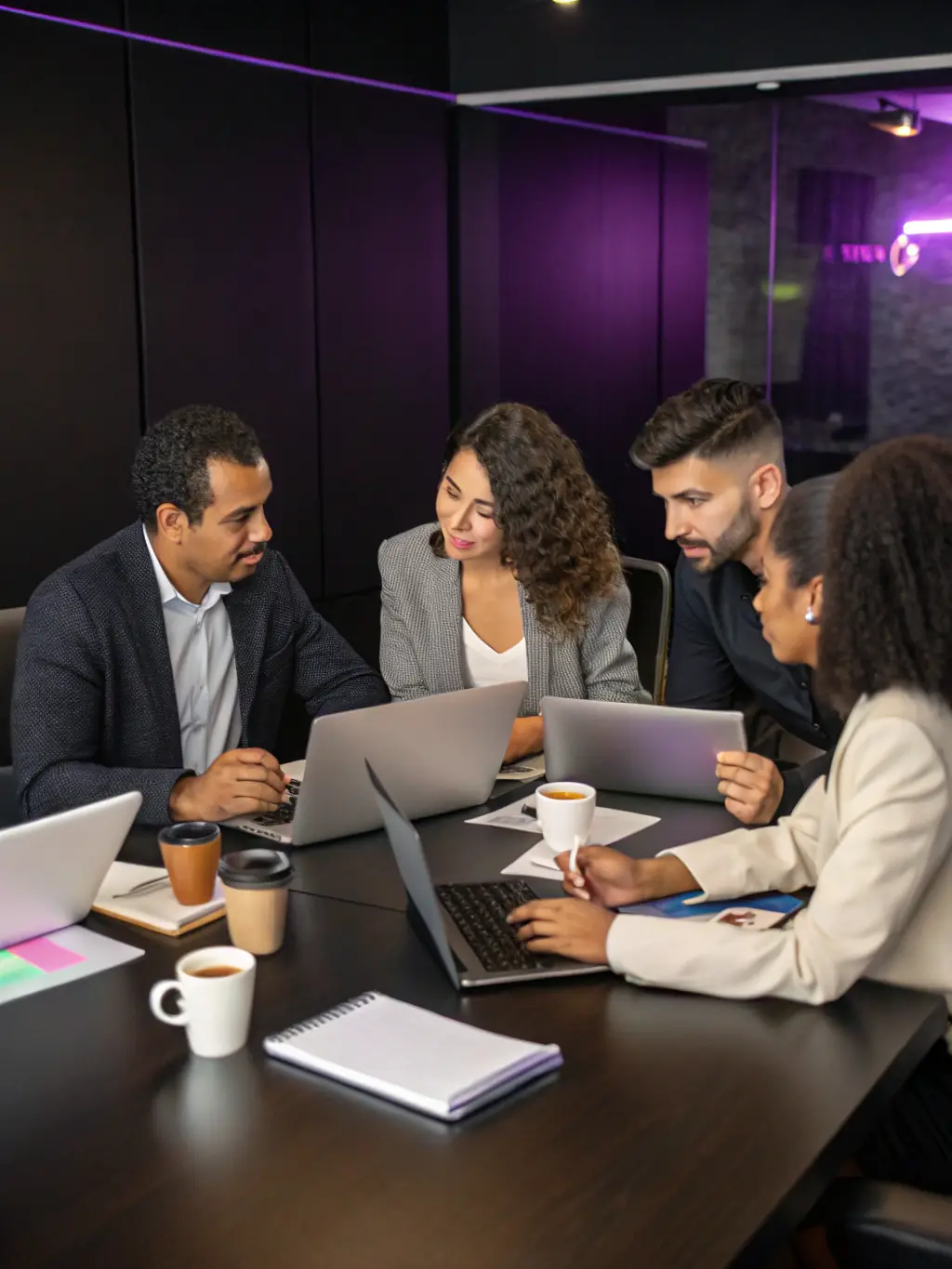 A dedicated Frixals project team working on a specific client project, showcasing focused expertise and project ownership.